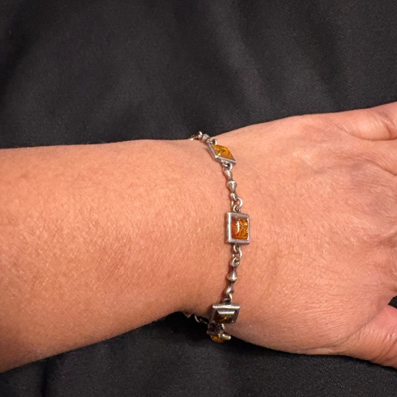 Vintage Sterling Silver 925 Baltic Amber
Women Bracelet -9" - Picture 5 of 13